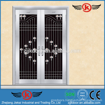 JK-SS9047 stainless steel door used exterior double leaf steel door swinging